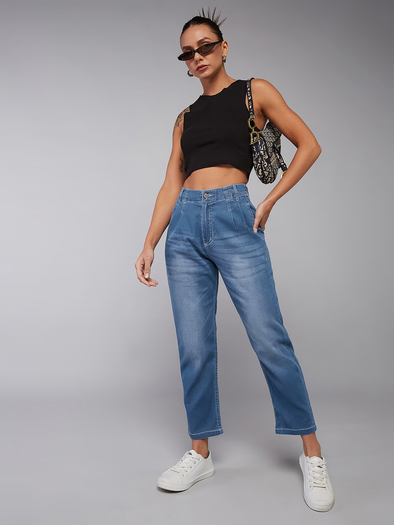 DOLCE CRUDO Blue High Rise Stretchable Jeans