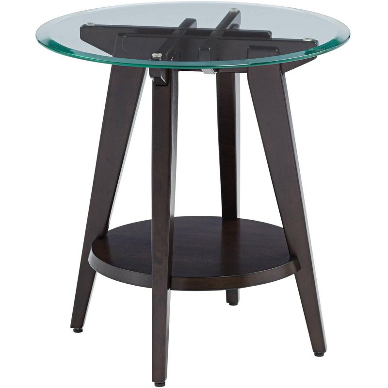 55 Downing Street Milton Dark Brown Round Accent Table