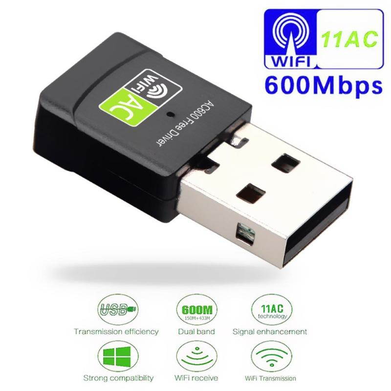 1 pcs Dual Band 600Mbps 5G 2.4G USB Wireless WiFi Antenna Dongle Wireless LAN Adapter 802.11ac Network Lan Card