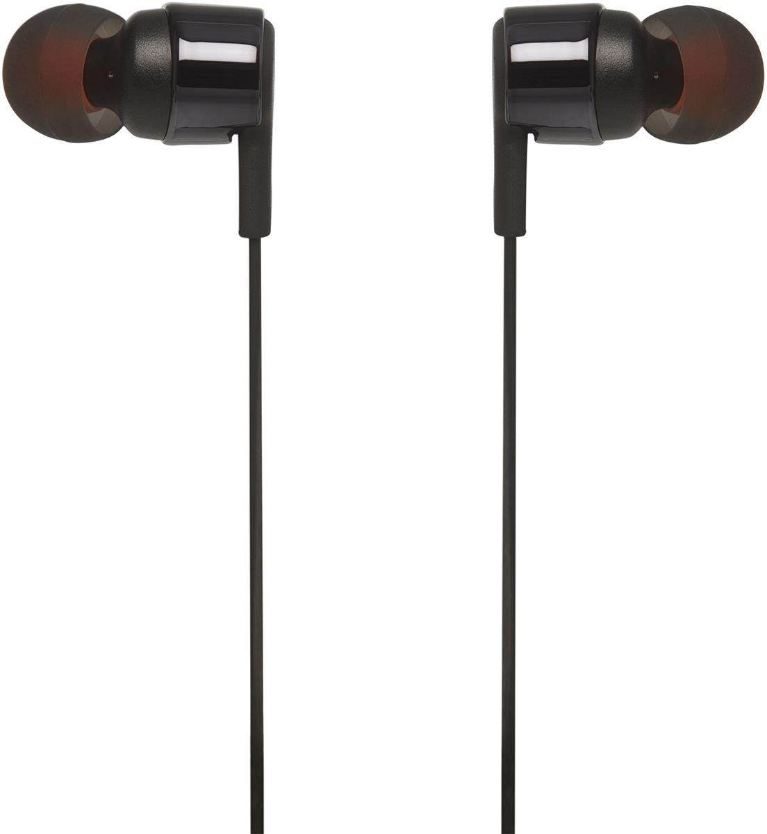 JBL T210 Signature Sound Pure Bass Headphones in Ear Earphones with Microphone Black