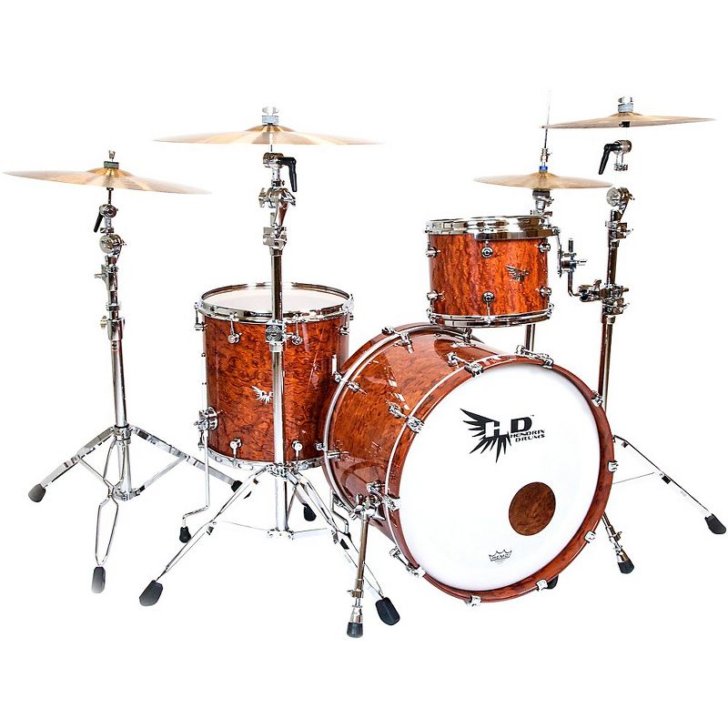 Hendrix Drums Perfect Ply Series Bubinga 3-Piece Shell Pack with 22x16" Bass Drum Gloss