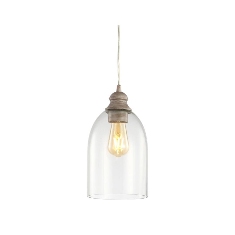 6.25" LED Adjustable Glass Greige Pendant Gray - Jonathan Y