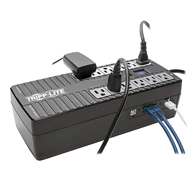 900VA Compact UPS for HomeOffice Standby UPS 480W 120V 5060 Hz USB Energy Star DesktopWall 12 Outlets 3 Year Warranty $100000 Insurance ECO900LCDU2