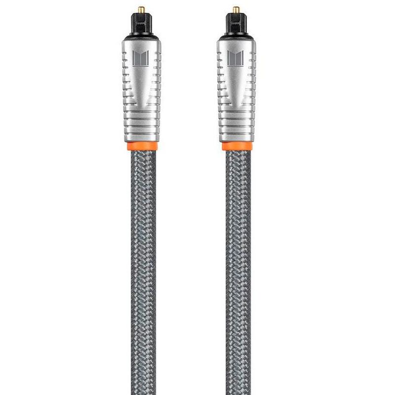 Monolith S/PDIF Toslink Optical Cable - 2 Meter With Nylon Braided Jacket | Digital Audio, Multicore Optical Fiber,  Strength & Flexibility