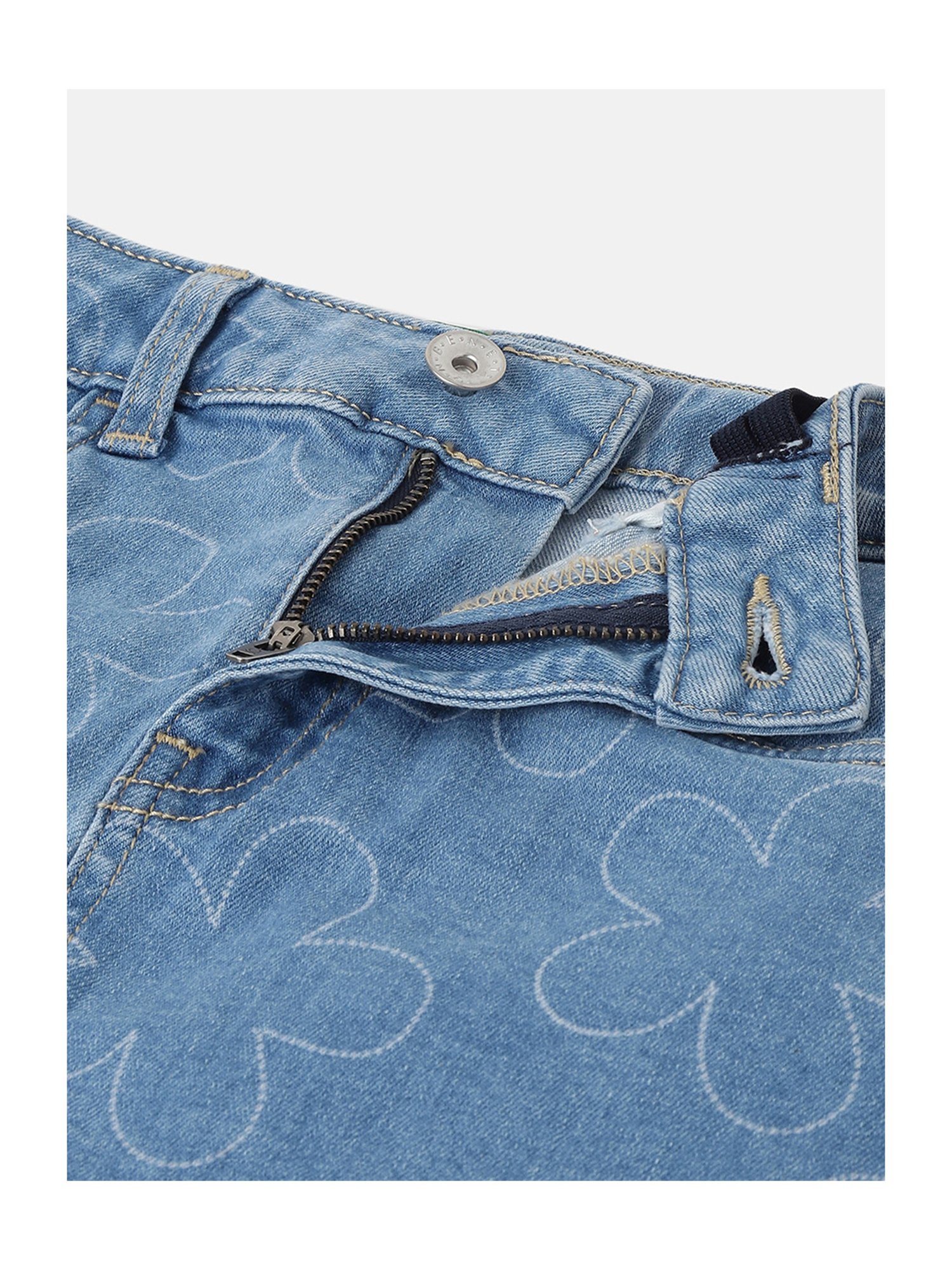 United Colors of Benetton Kids Blue Printed Skirt