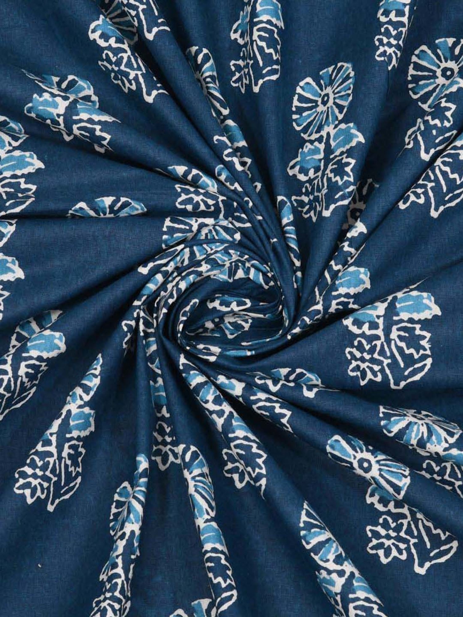 BELLA CASA Indus Collection Blue Cotton 200 TC King Bedsheet with 2 Pillow Covers