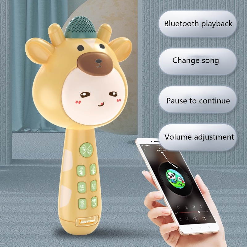 Children Wireless Singing Microphone Early Education Toys, Colour: Pink