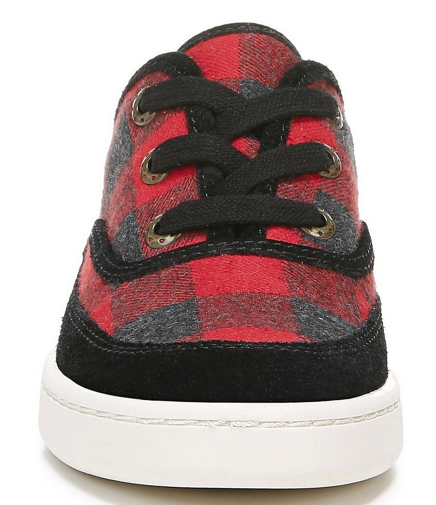 Zodiac Cheezburger Plaid Fabric Lace-Up Sneakers