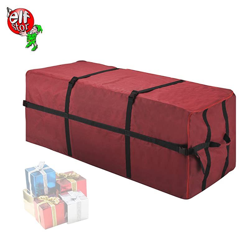 83-DT5056 Heavy Duty Canvas Christmas Storage Bag Large for 9 Foot Tree, Red