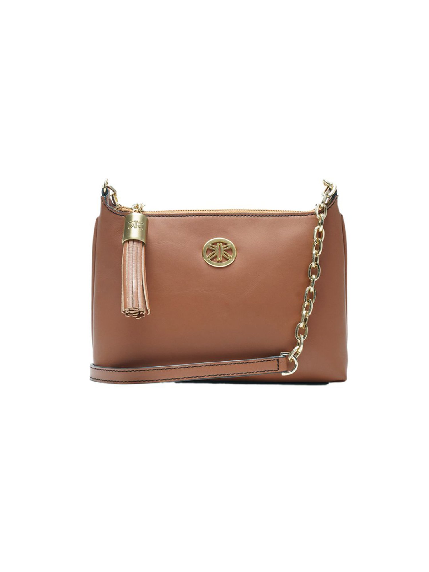 RI2K London Tan Leather Medium Cross Body Bag