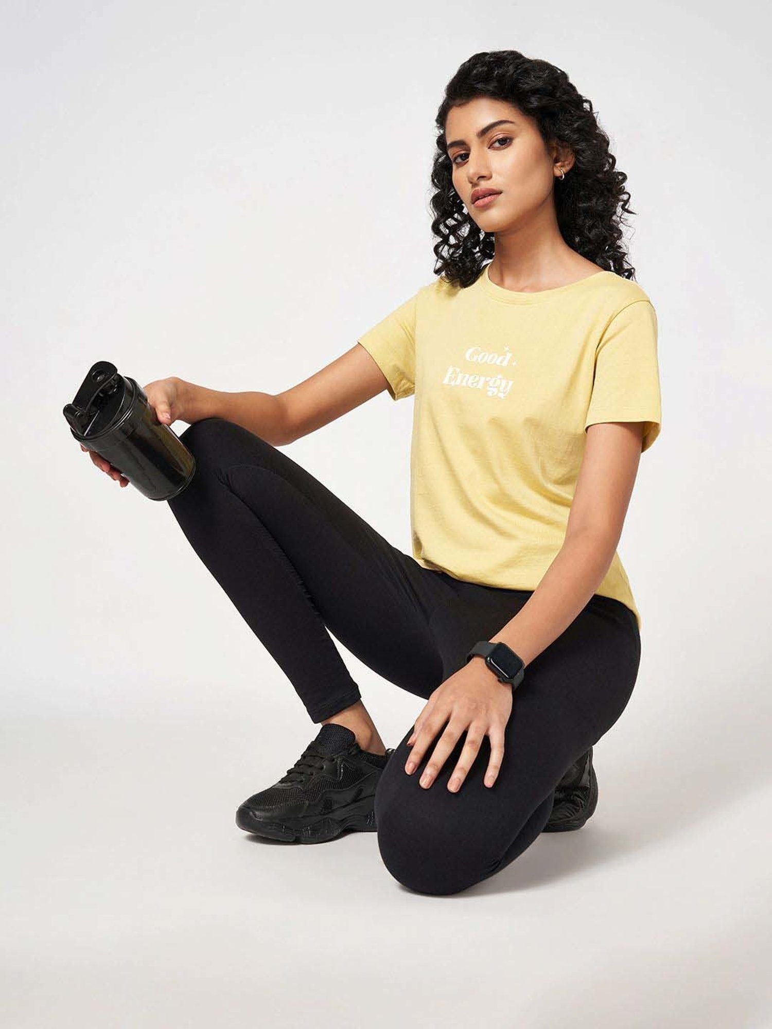 Ajile by Pantaloons Yellow Cotton Printed T-Shirt