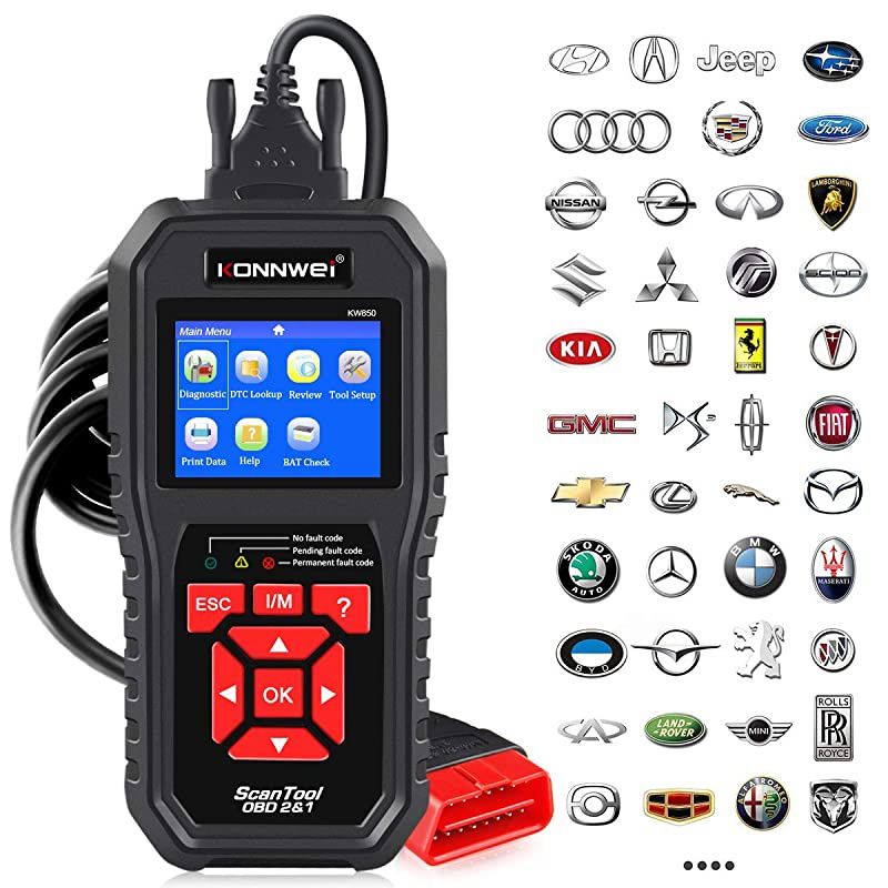 OBD2 Scanner Professional OBD II Auto Fault Code Reader Automotive Check Engine Light Diagnostic EOBD Scan Tool for All OBDII Protocol Cars Since 1996 Enhanced KW850