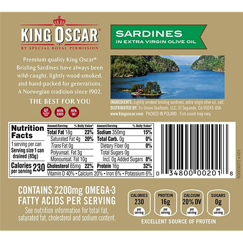 Two-layer Sardines in Olive Oil Cross-Pack, 3.75 Ounce (Pack of 12) (Packaging May Vary)