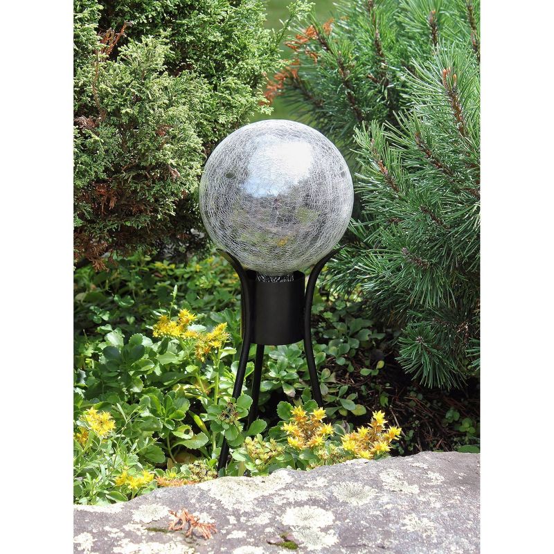 13.5" Iron Trestle II Gazing Globe Ball Stand Black - ACHLA Designs