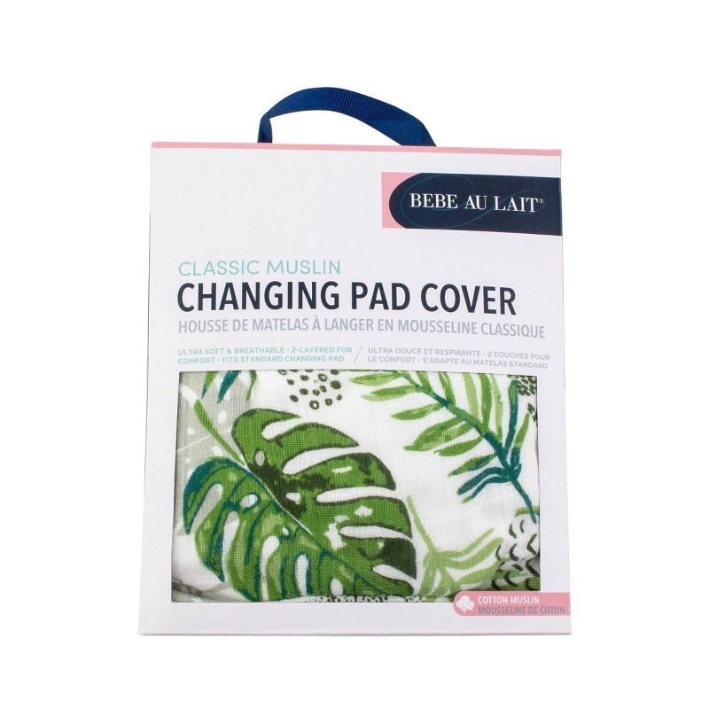 Bebe au Lait Muslin Changing Pad Cover Rainforest