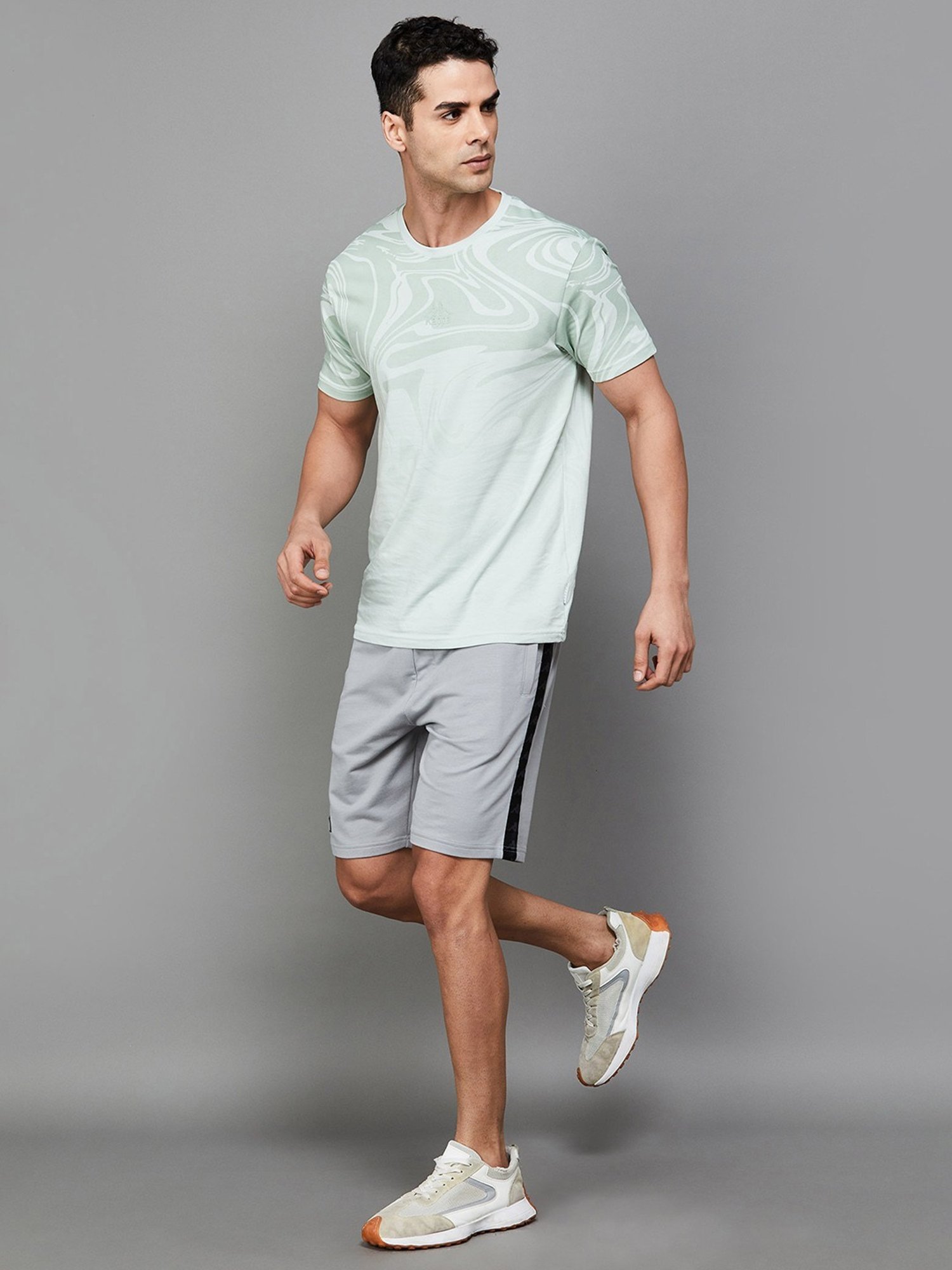 KAPPA Grey Cotton Regular Fit Shorts