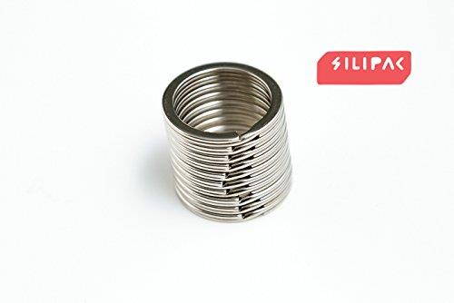 Silipac Metal Key Rings Heavy Duty Keyrings Bulk Stainless Steel Belt Loop Tags Split Car Stationery Chains Tag Loops Round Office Supplies Home Keychains Large Flat Ring Chain Organizer Holder