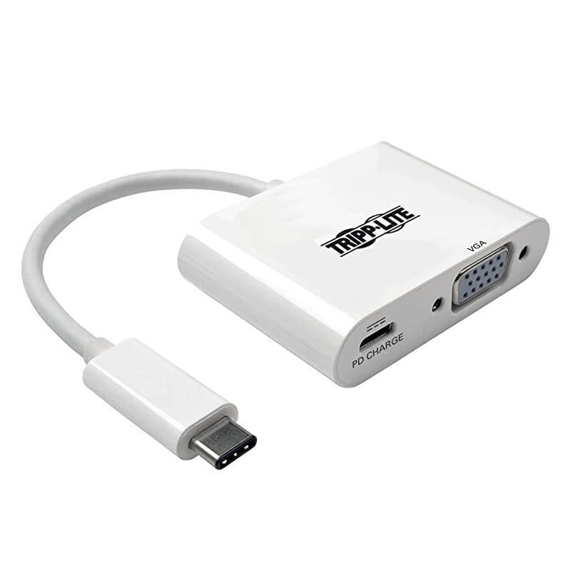Lite USB C to VGA Video Adapter Converter 1080p w USBC PD Charging Port USB Type C Thunderbolt 3 Compatible USB TypeC 6in U44406NVC