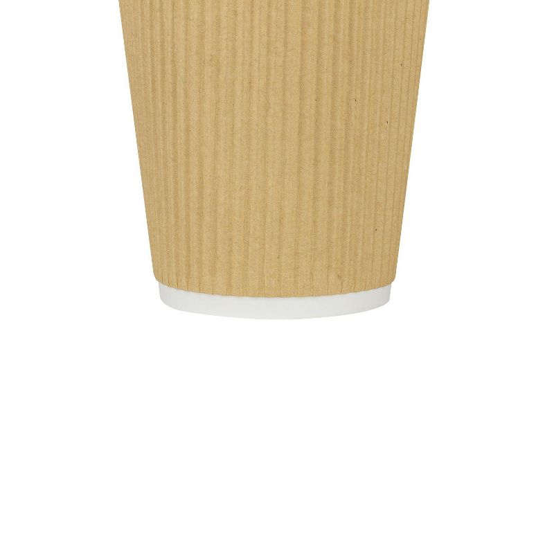 Karat C-K512W 9 Ounce Ripple Grip Sturdy Insulated To Go High Quality Recyclable Paper Hot Cups for Coffee, Tea, and Hot Chocolate, 500, Beige