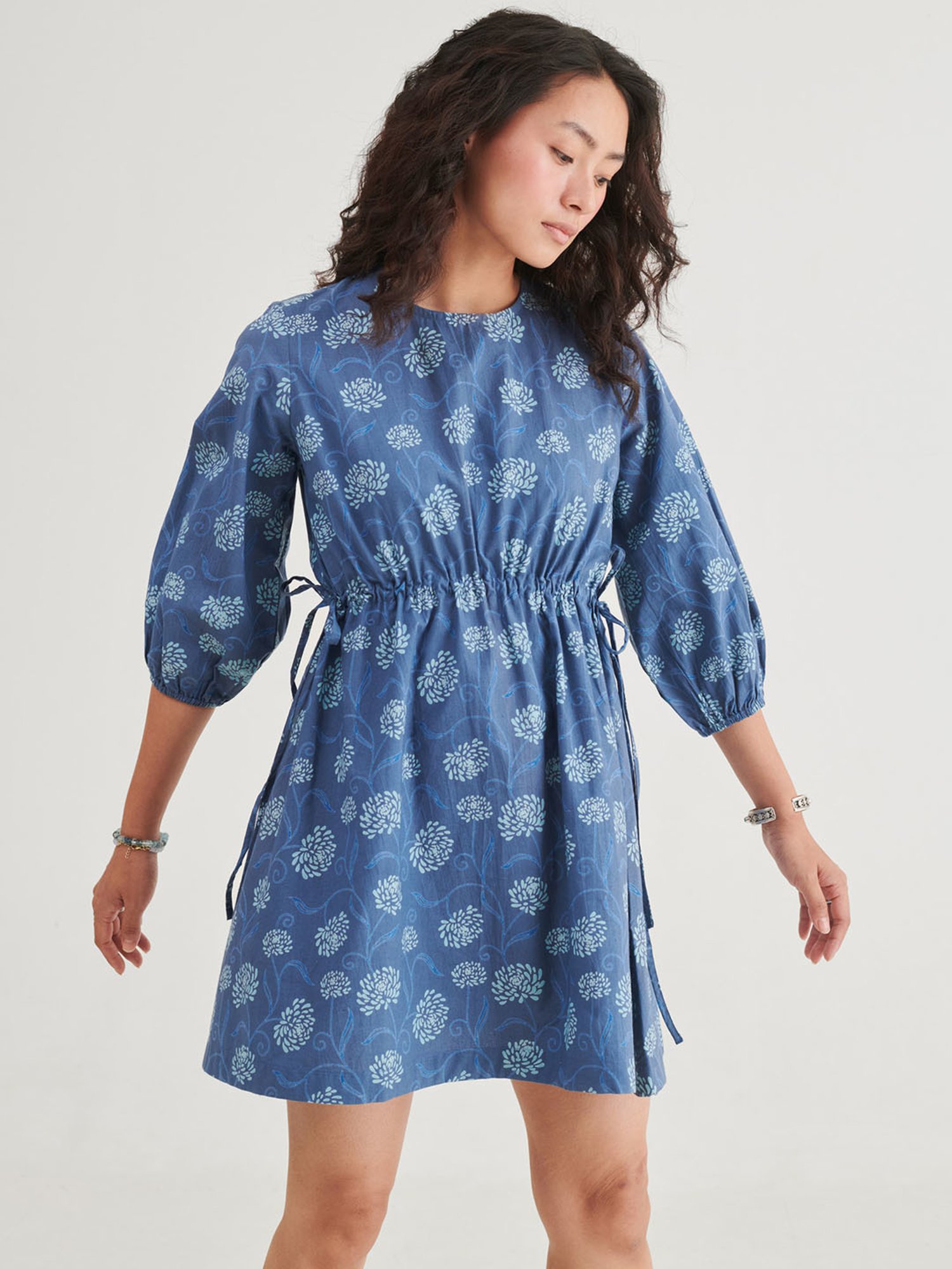 Prakriti Jaipur Indigo Floral Short Dress