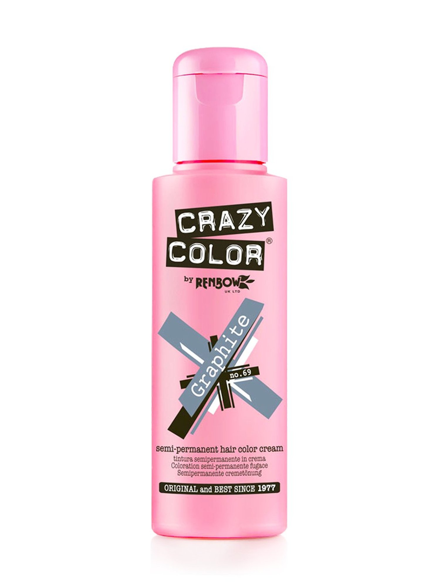 Crazy Color Semi-Permanent Hair Color Cream Graphite 69 - 100 ml