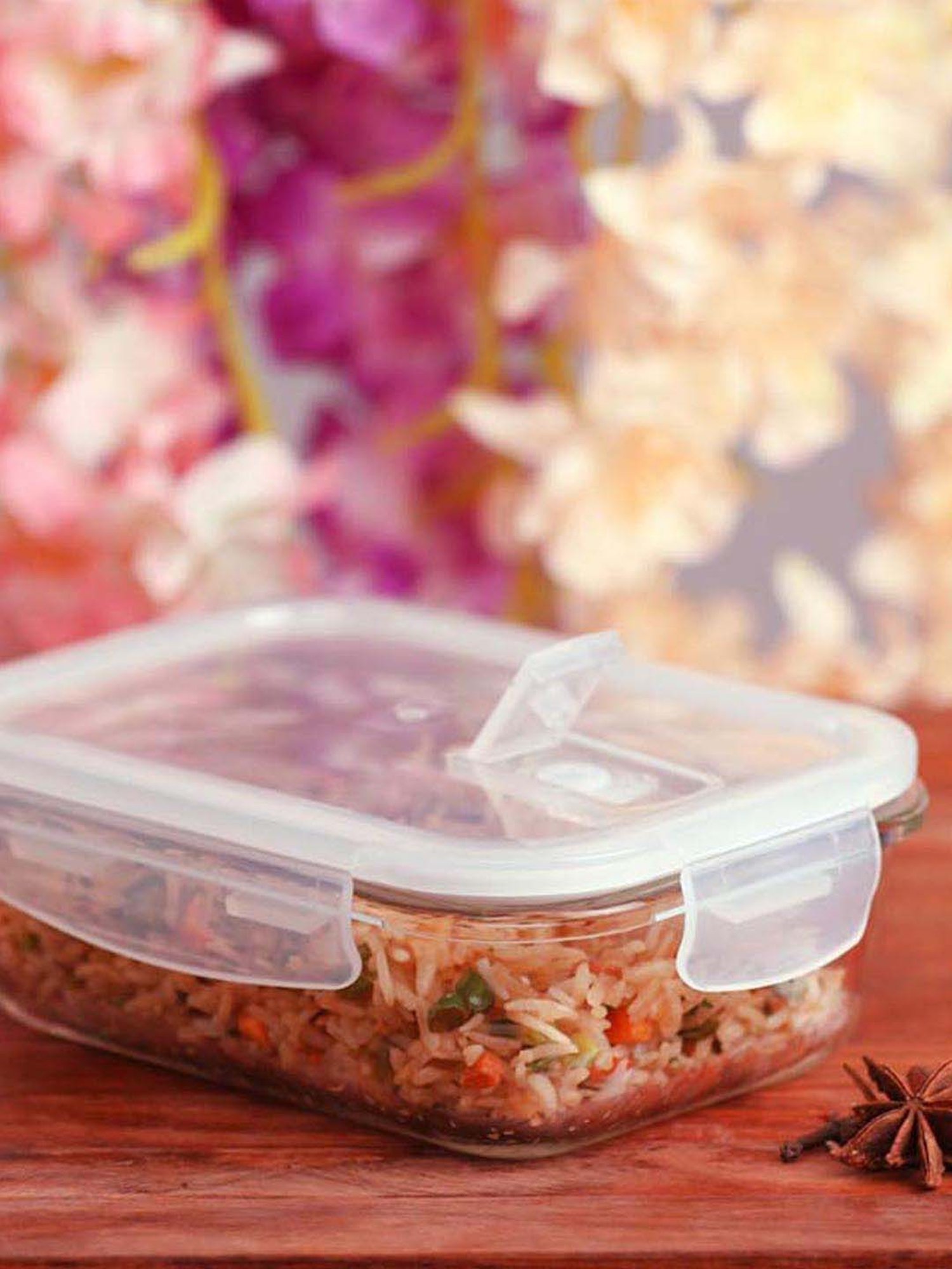 Femora Transparent Borosilicate Glass Containers with Lid (1000 ml) - Set of 3