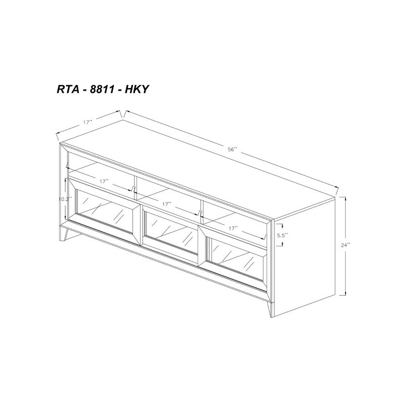 60" Modern TV Stand with Storage Brown - Techni Mobili