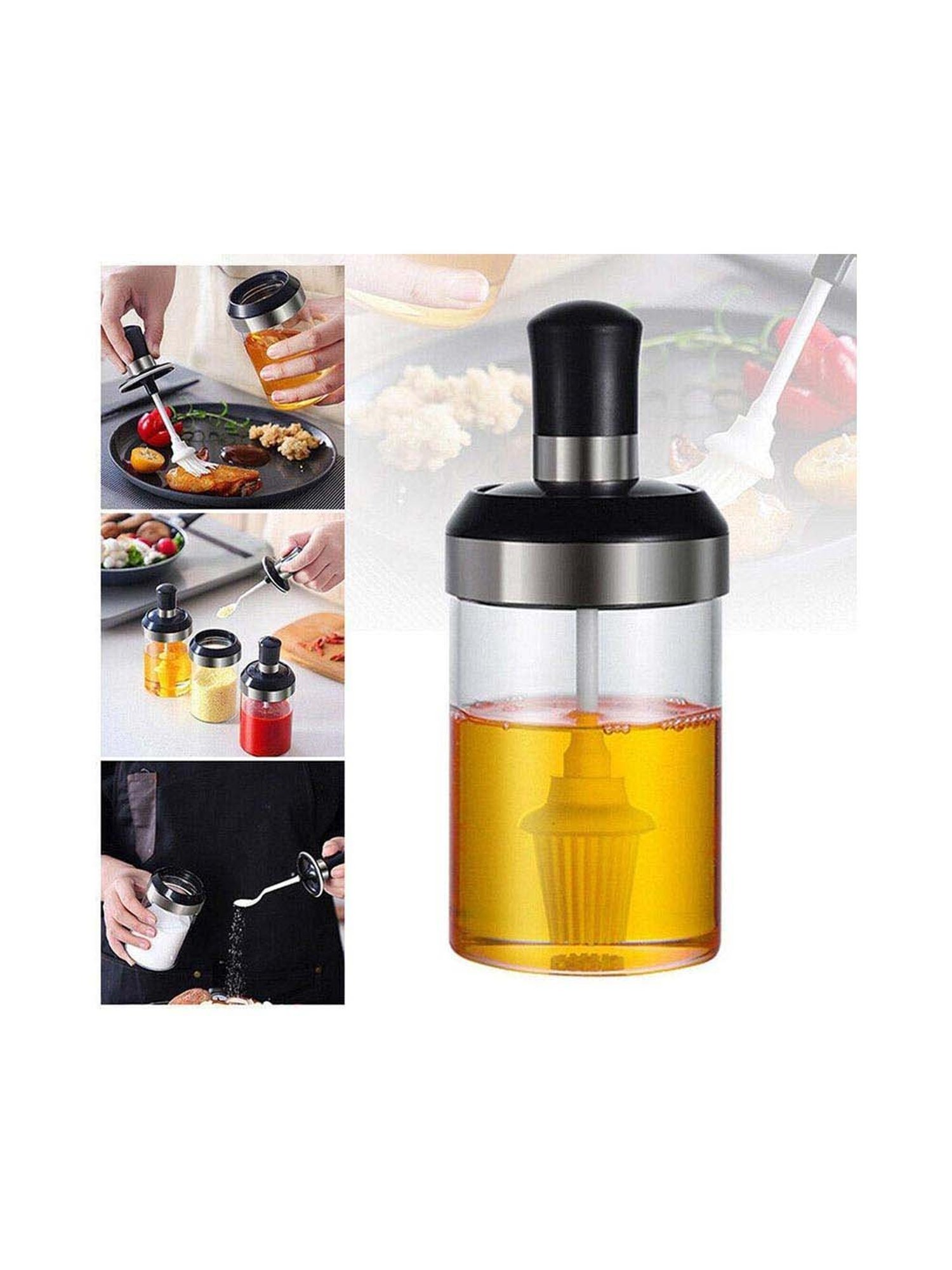 COLE & MASON White & Beige Ceramic Pourer - Set of 1