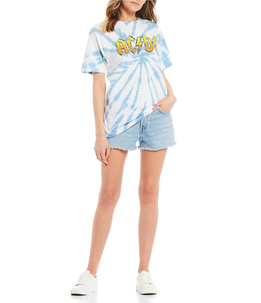 Junk Food Tie Dye AC/DC Short Sleeve Graphic Tee