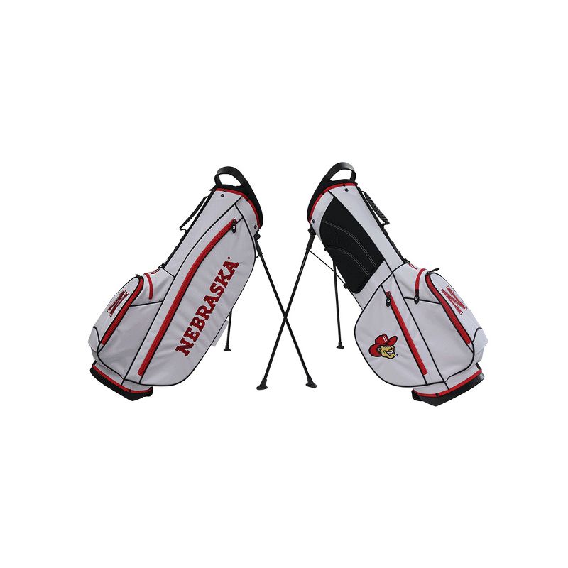 Bridgestone 2019 Collegiate University NCAA 9 In 4 Way Stand Lightweight Golf Bag with Carry Handle, Nebraska