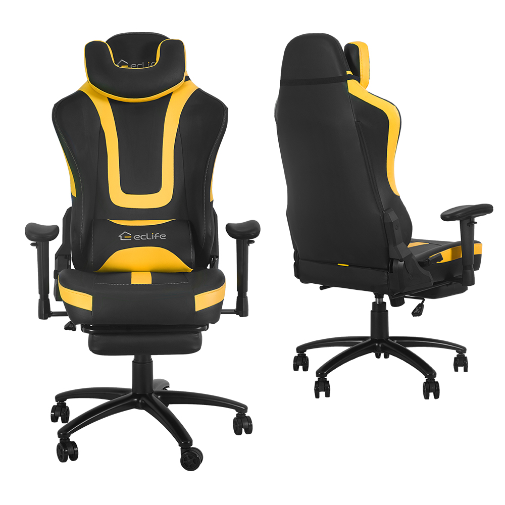 Ergonomic Racing Gaming Chair LUCKWIND Racing Chair
Massage Gaming Chair Office Chair Height Adjustment Recliner Swivel Rocker With Adjustable Headrest Retractable Footrest And Massage Lumbar Pad