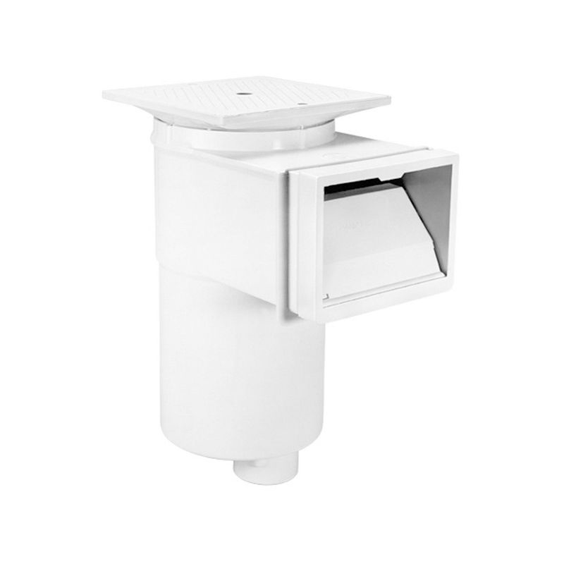 Hayward SP10851OM Outside Mount Auto Pool Skimmer with 1.5 Inch FIP, Self Adjusting Weir, Flow Control Plate, and Aux Knockout Port, Square, White