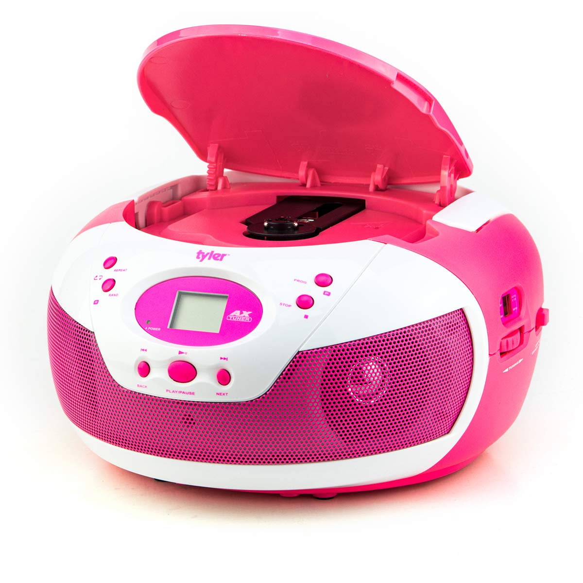 Tyler Portable Neon Blue Stereo CD Player with AM/FM Radio and Aux & Headphone Jack Line-In (TAU105-NBL)