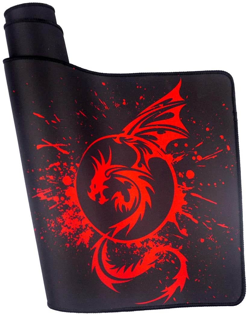 Large Mouse Pad Extended Speed Gaming Mouse Pad Fly Dragon Mouse Pad Gamer Office Computer Mouse Mat (A-Red)