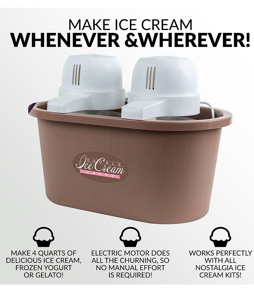 Nostalgia Electrics 4- Quart Double Flavor Ice Cream Maker