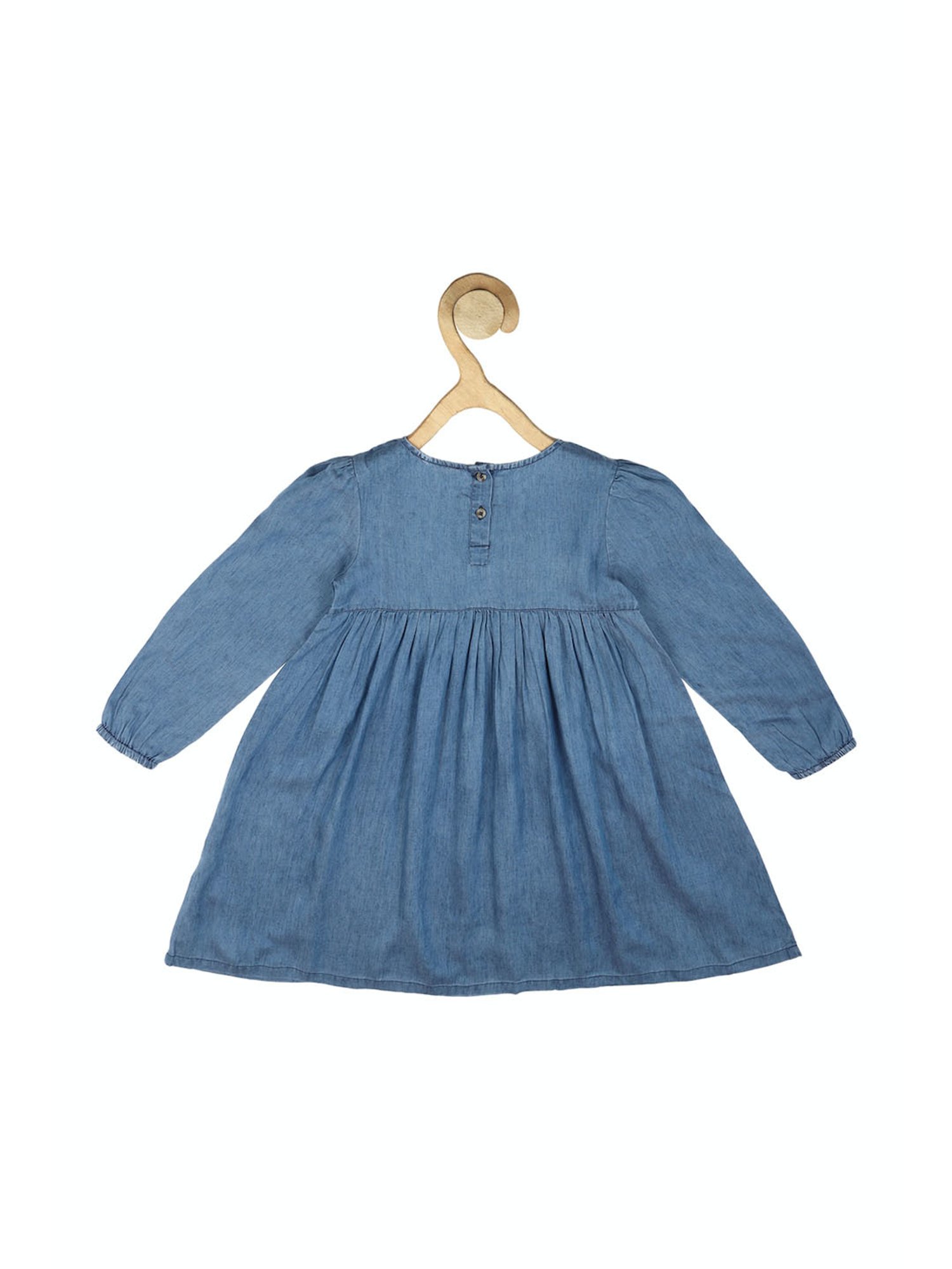 Peter England Kids Blue Embroidered Full Sleeves Dress