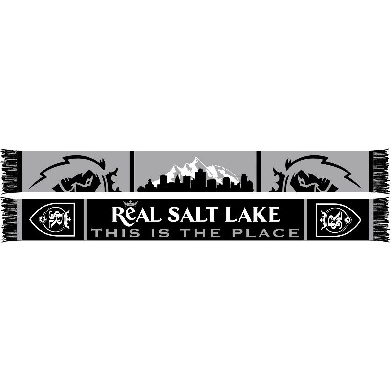 MLS Real Salt Lake Black and White Knit Skyline Scarf