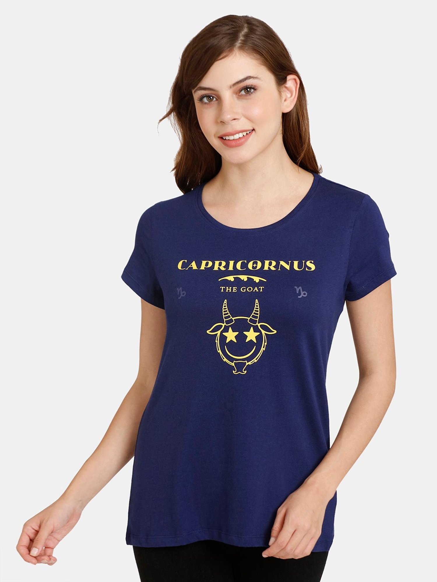 Rosaline by Zivame Dark Blue Printed T-Shirt