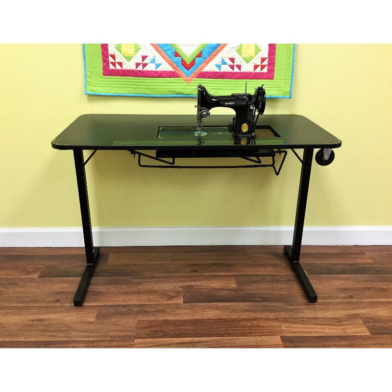 Arrow Cabinets Heavyweight Table for Vintage Singer Sewing Machines Black