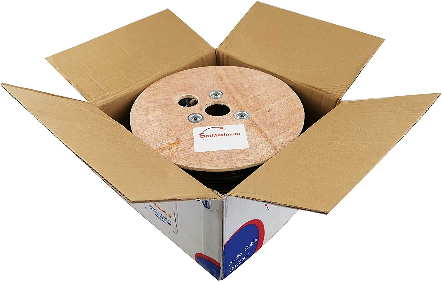 Satmaximum Outdoor Speaker Cable 14 AWG Direct Burial UV Protection Rated Audio Water Proof Wire (500 Feet 14/2)