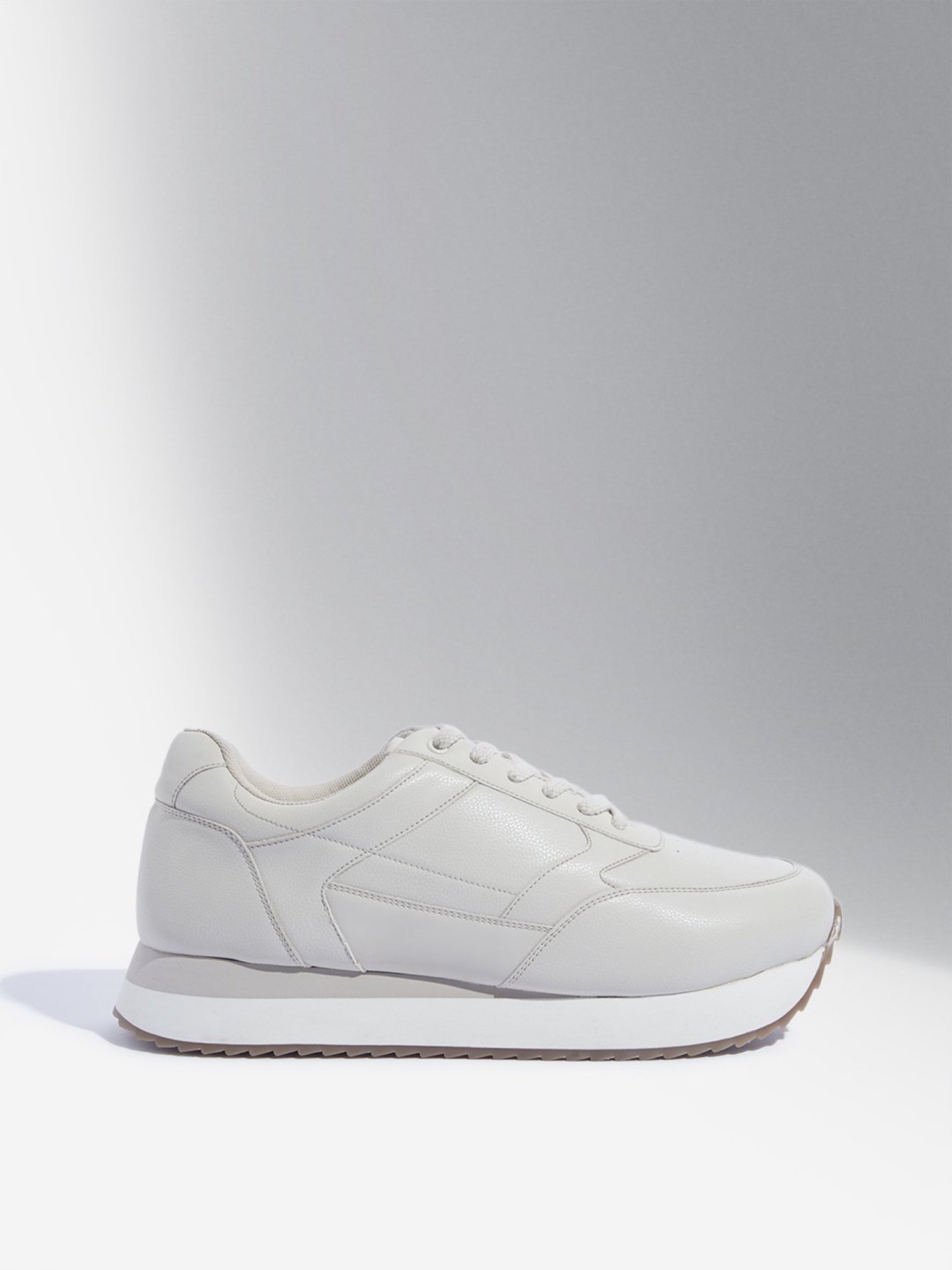 SOLEPLAY by Westside Beige Perforated Lace-Up Sneakers