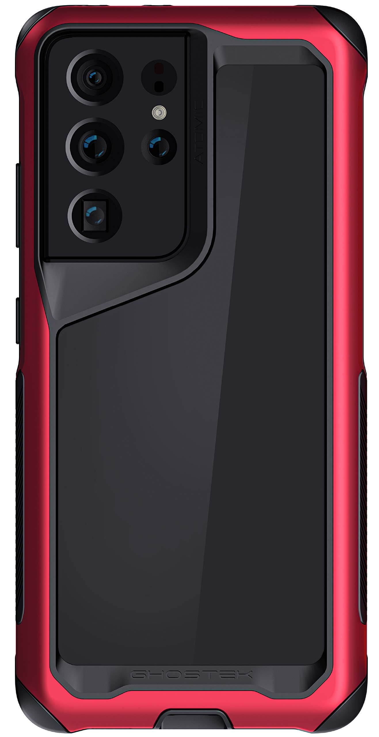Ghostek Atomic Slim Designed for Galaxy S21 Ultra Case with Protective Metal Bumper Made of Super Tough Lightweight Military Grade Aluminum Alloy for 2021 Galaxy S21 Ultra 5G (6.8 Inch) (Phantom Red)