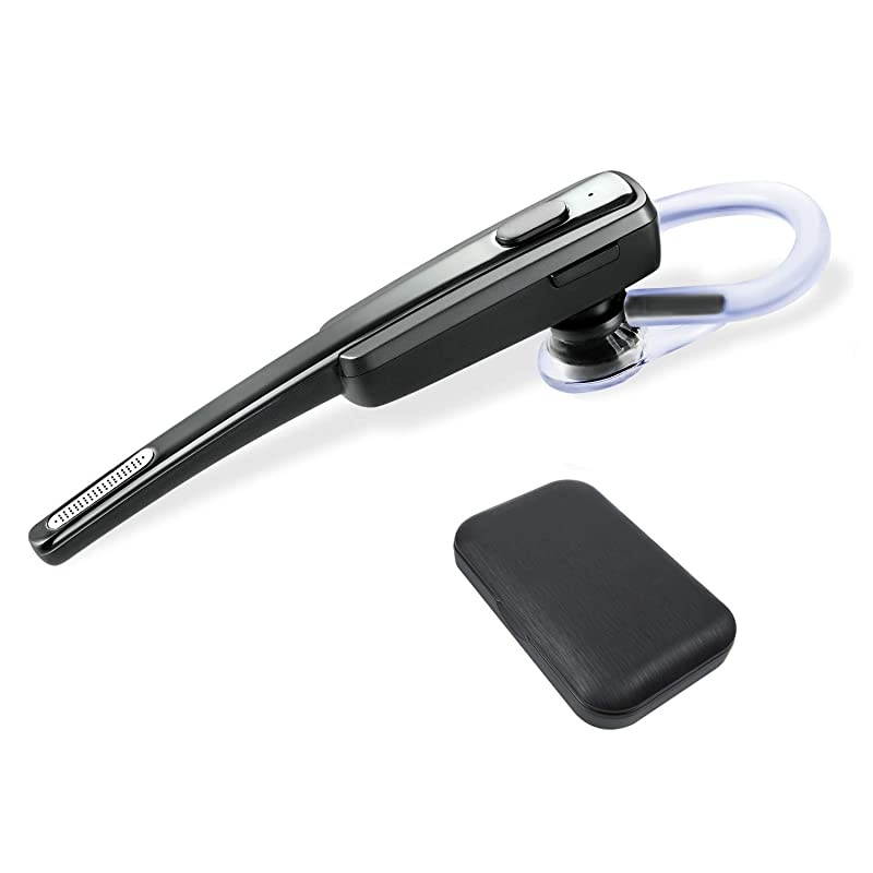 Bluetooth Headset,  Wireless Business Earpiece V4.1 Lightweight Noisy Suppression Bluetooth Earphone with Microphone for Phone/Laptop/Car (Black+Case)