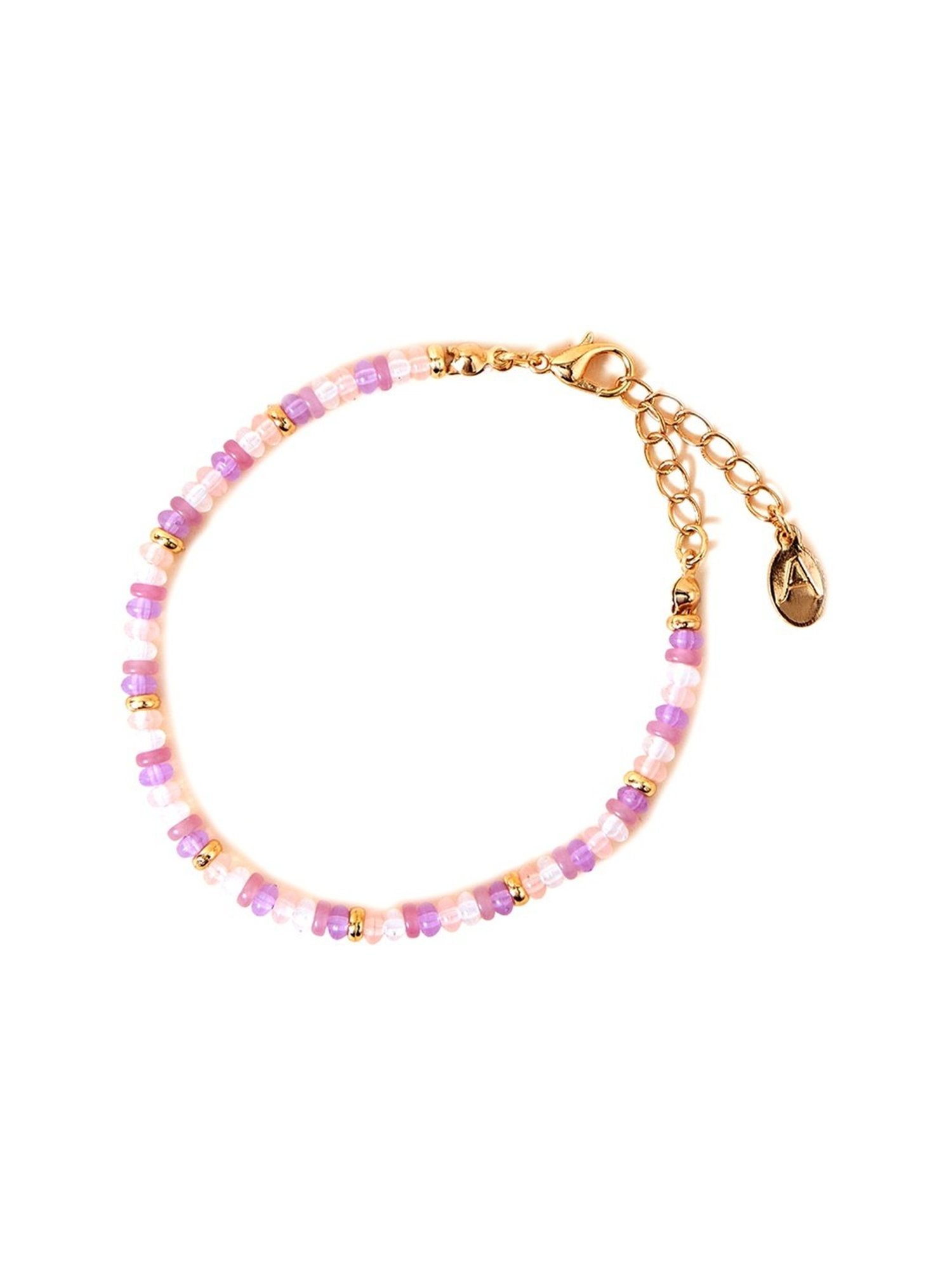 Accessorize London Pink Facet Bead Clasp Bracelet