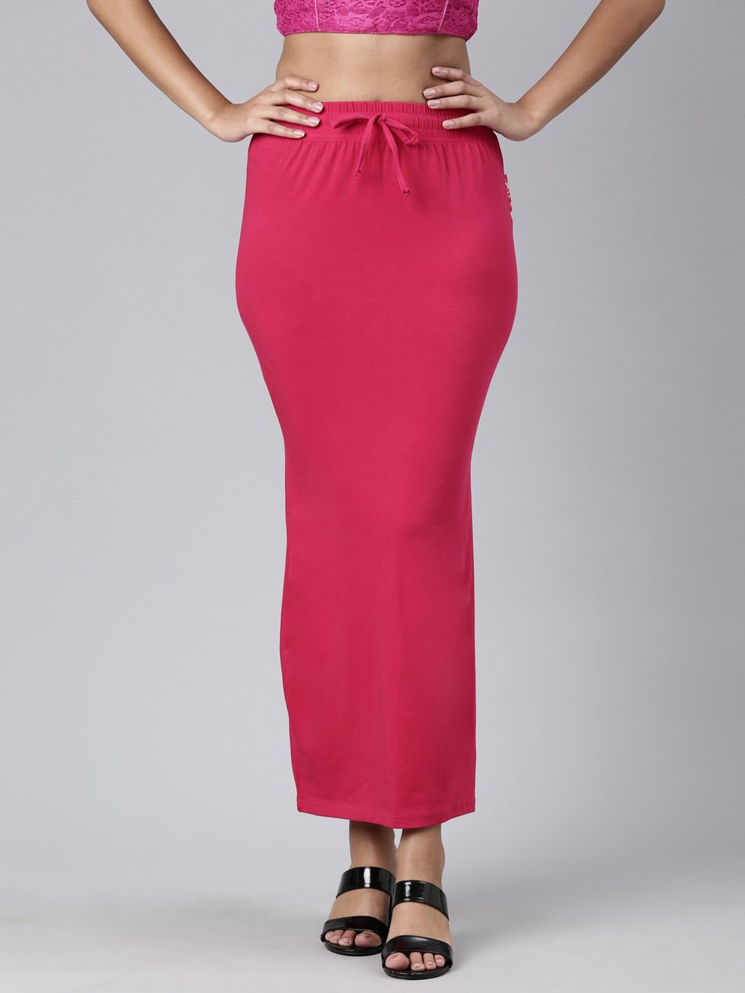 JCSS Red Cotton Saree Shapewear