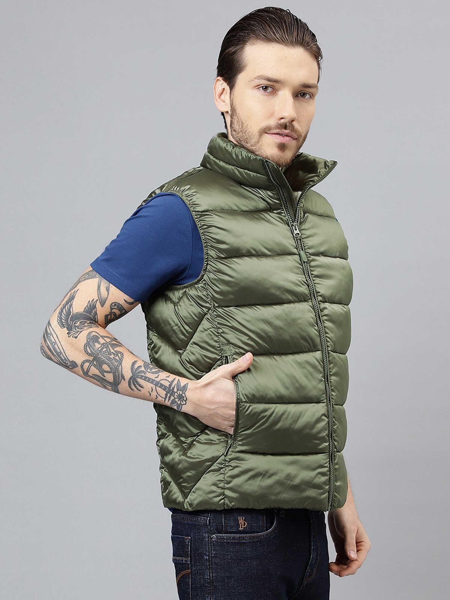 Woods Green Regular Fit Quilted Jacket