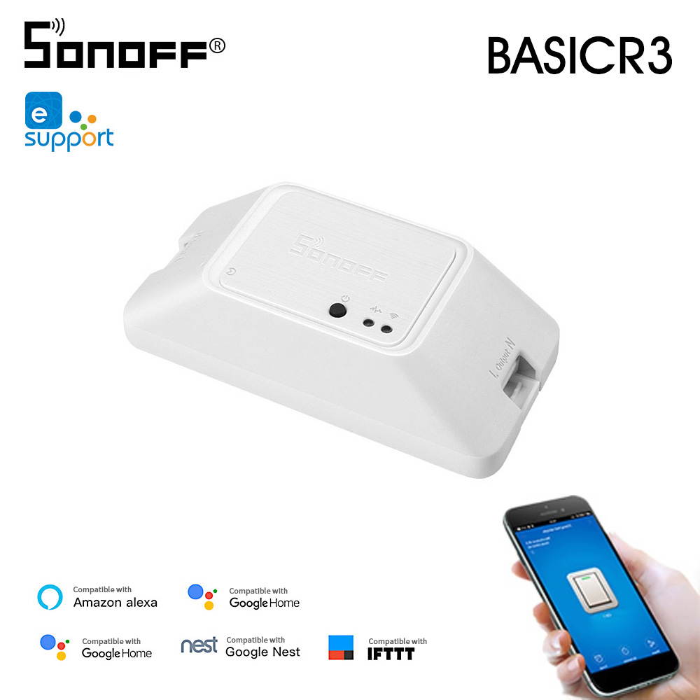 SONOFF BASICR3 WIFI DIY Smart Switch With Timer Internet APP Voice LAN Control DIY Mode Compatible With Amazon Alexa Google Home Nest