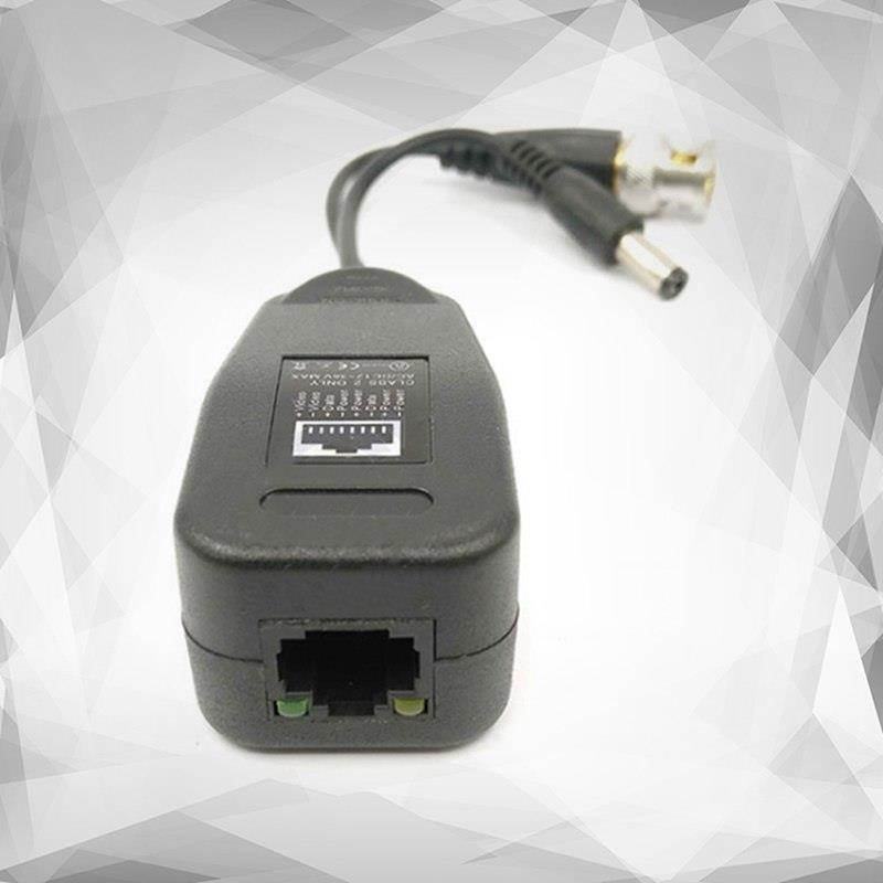 1 Pair 12-36VDC/AC Passive CCTV Coax BNC Video Power Balun Transceiver to RJ45 Connector
