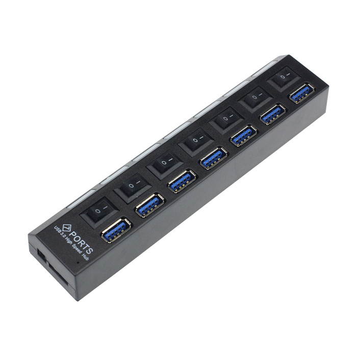 Tekit 7 Port USB 3.0 HUB ,High Speed USB3.0 HUB with Individual Power Switches and LEDs