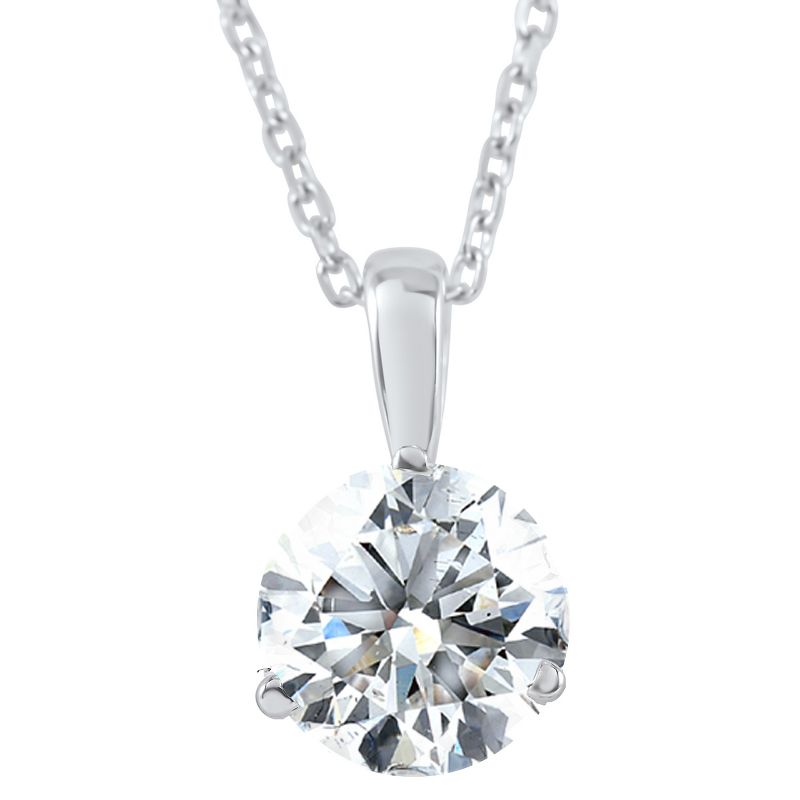 Pompeii3 1/3Ct EX3 Lab Created Diamond Solitaire Pendant Necklace IGI Certified White Gold